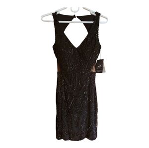 NWT BLACK EMBELLISHED SHEATH DRESS